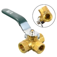 1 шт. 1/4 ''латунный шаровой клапан 3 способа полный l-порт резьба соединитель DIY водяной масляный клапан инструменты