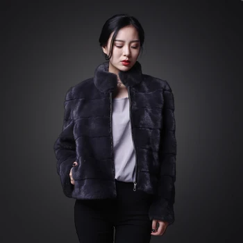 

Genuine Fur Coats Women Winter Autumn Warm Thick Real Mink Fur Jackets Short Slim Elegant Female Outwear MF281