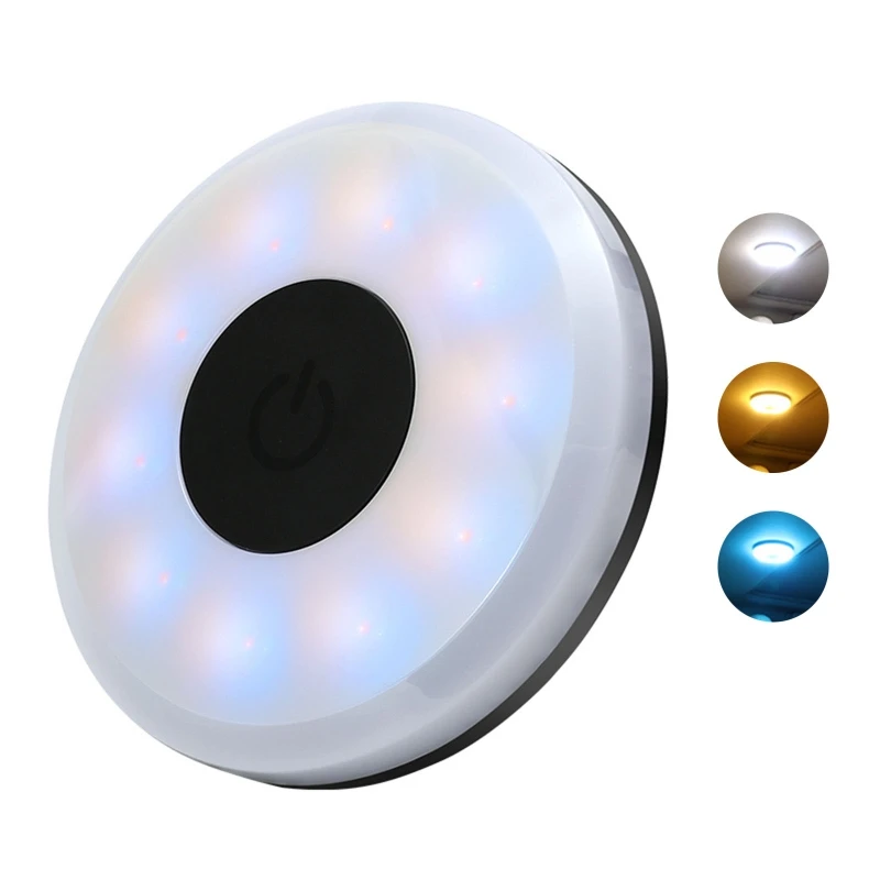 

Car Three-color Switchable Reading Light Automobile Interior Light Auto Roof Ceiling Magnet Lamp Stepless Dimming Light