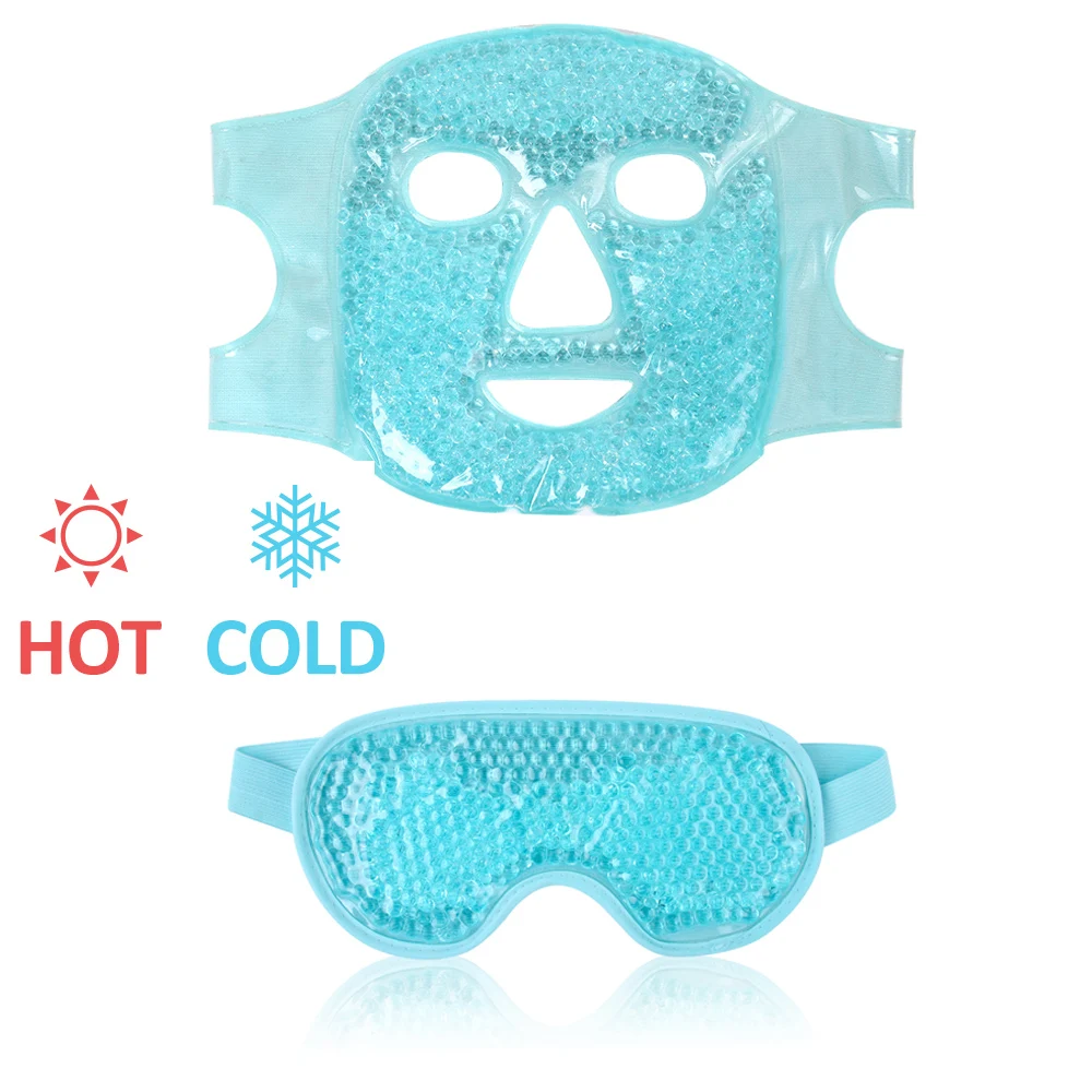 

Cold Gel Face Mask with Gel Beads Ice Face Mask for Hot Cold Therapy Soothe Puffy Tired Eyes Dark Circles Cooling ice eye Mask