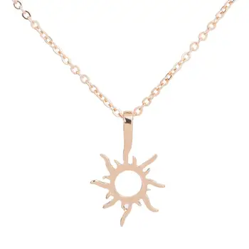 Fashion Sun Necklaces & Pendants Minimalist Gold Color Alloy Pendant Necklace For Women Girl Jewelry Birthday Gift