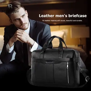 

Male Casual Black Large Genuine Leather Top-handle Bags Men Shoulder Bags Business Briefcase Messenger Handbags