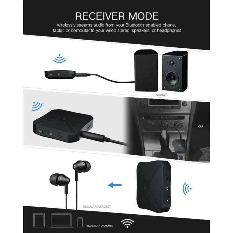 1 шт. беспроводной Bluetooth 4,2 адаптер Aux Bluetooth приемник аудио домашний автомобильный Bluetooth передатчик Bluetooth адаптер