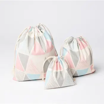 

3Pcs/Set Travel Organizer Canvas Drawstring Girls Makeup Pouch Toiletry Beauty Wash Kit Box Cosmetic Bag Make Up Storage Case