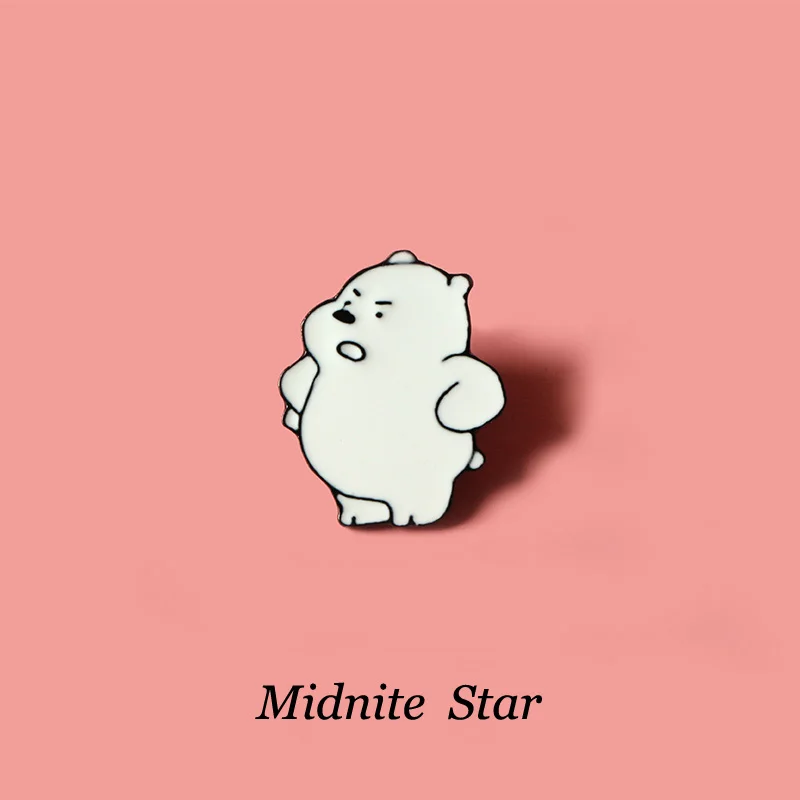 Полярный медведь и брошь с пандой Pin эмаль рюкзак сумки знак одежда для женщин