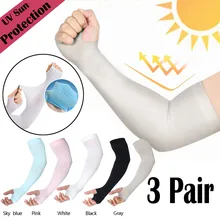 3 пары удобные длинные перчатки Outdoorv Защита от солнца УФ Ручная езда дышащий ледяной шелк солнцезащитный рукав манжеты солнечные перчатки 40