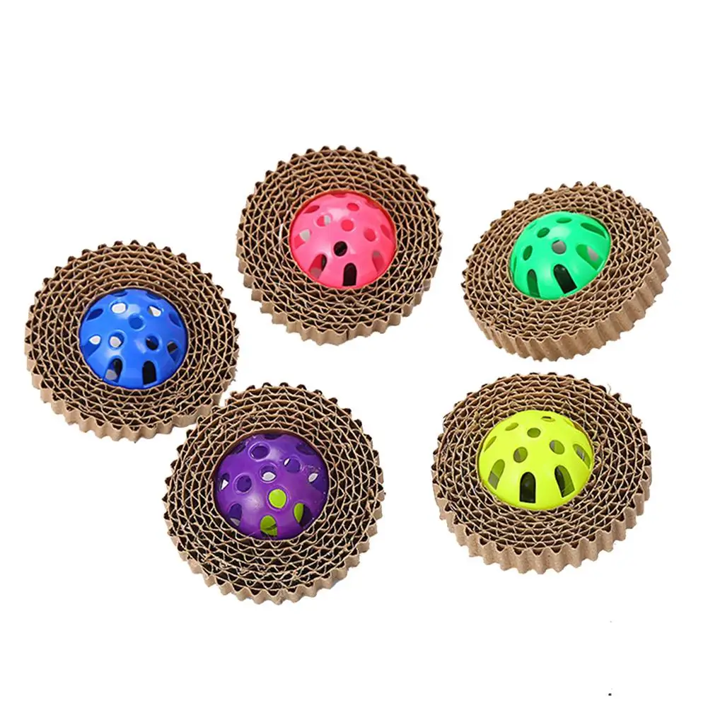 

Original Toys for Cats Ball with Bell Ring Playing Chew Rattle Scratch Plastic Ball Interactive Cat Training Toys Pet Cat Supply