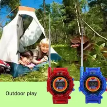 2 шт., умные детские игрушки на батарейках, на длинном расстоянии, для улицы, прочные, портативные, семейные, случайные цвета, детские наручные часы, рация