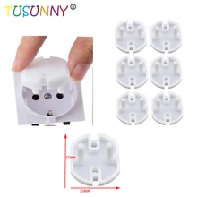 TUSUNNY 6 шт./лот Европейский стандарт Дети Электрическая безопасность протектор розетки защиты 2 розетки с отверстиями крышки вилки