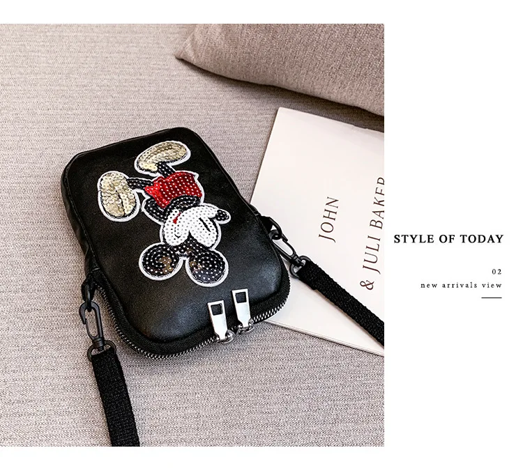 Disney shoulder bag Mickey mouse lady messenger shoulder cartoon bag female new casual messenger shoulder bag