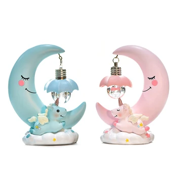 

LED Night Light Unicorn Moon Resin Cartoon Night Lamp Luminaria Romantic Bedroom Decor Night Lamp Baby Kids Birthday Xmas Gift
