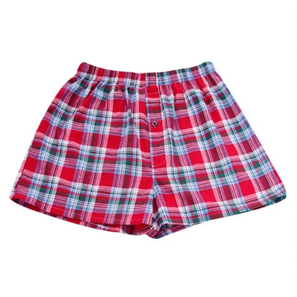 Men's Cotton Arrow Boxers Casual Plaid Print Elastic Waist Underwear Summer Loose Breathable Beach Pants Boxers Shorts 2021 Hot 3