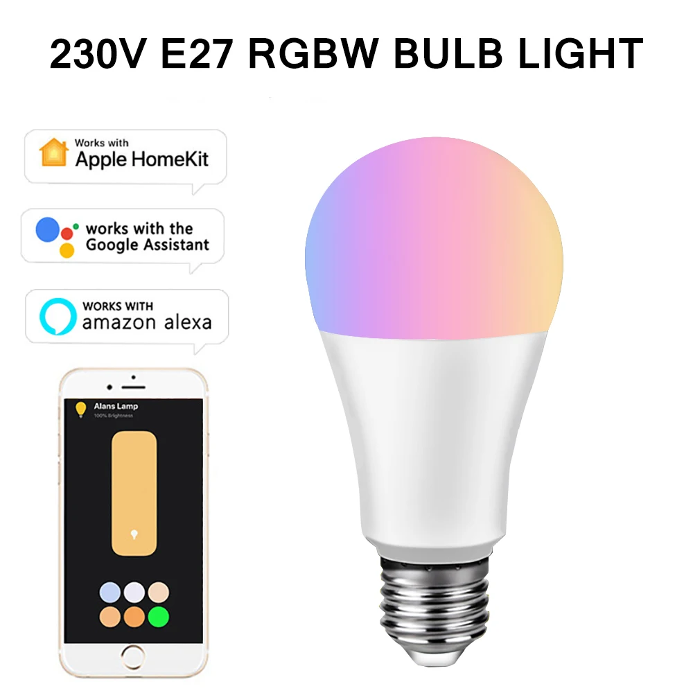 

8.5W WiFi Smart Light Bulb RGB E26 E27 LED Lamp Support For Alexa Echo/Google Home 110-230V APP Dimmable Colorful Magic Bulb