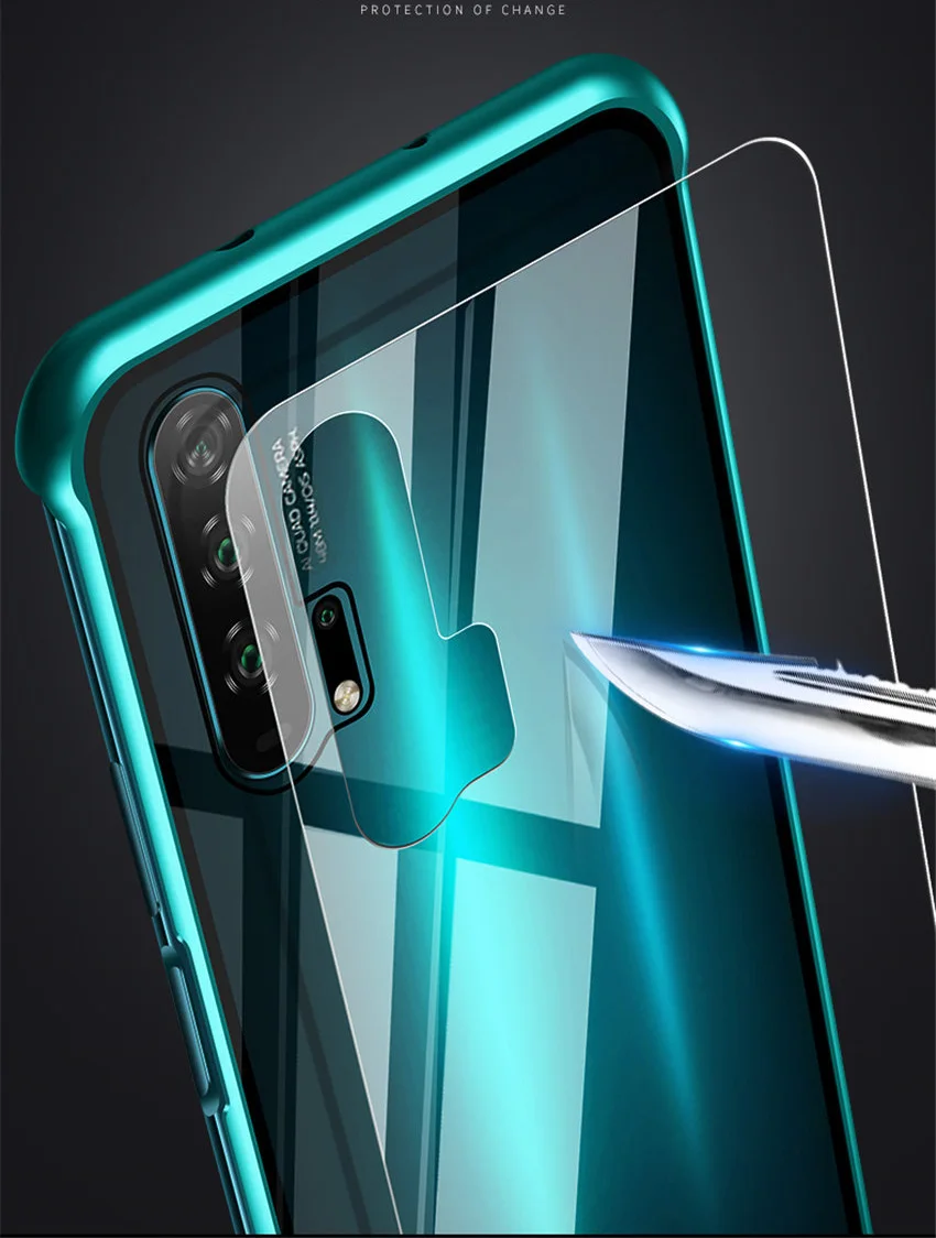R-just Borderless Series Metal Frame Phone Case For Huawei Honor 20 Protect Case Glass Back Cover Cases For Huawei Honor 20 Pro (6)