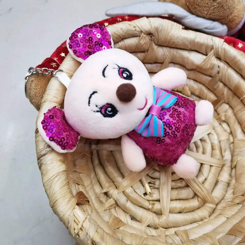 10 см Kawaii Милая блесток плюшевая игрушечная мышь мягкие животные Мини Крыса сумка кулон плюшевый брелок в виде кукол для детей Дети Gif - Цвет: Красный