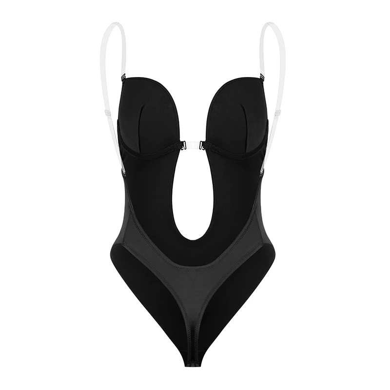 Women Backless Bra Body Shapewear Seamless U Plunge Bodysuit Bridal Thong Shaper Bodysuit Corset for Wedding Slimming Underwear spanx underwear