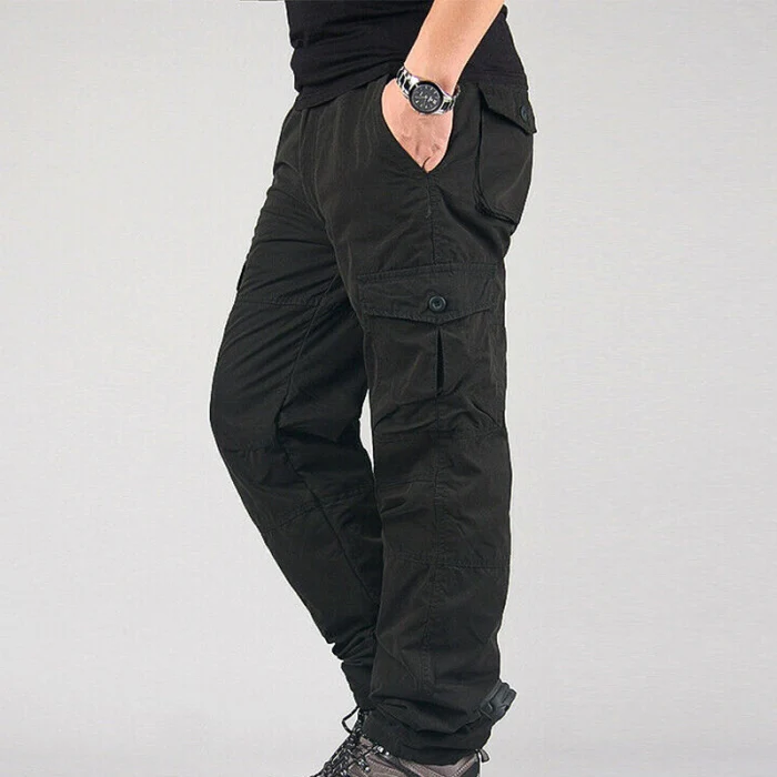 Мужские рабочие зимние теплые термосы брюки карго карманные толстые брюки для улицы FDC99