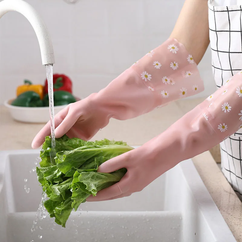 Kitchen Dishwashing Gloves Household Dish Washing Gloves Rubber Kitchen Cleaning Tools Bathroom Accessories