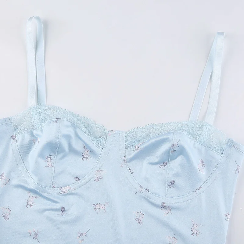 Topo de Colheita Verão sem Mangas Fora do Ombro Fsda Pescoço Floral Impressão Tubo Feminina Casual Espaguete Cinta Festa Rendas Tanque Topos Sexy v 13 High Quality Moda Feminina