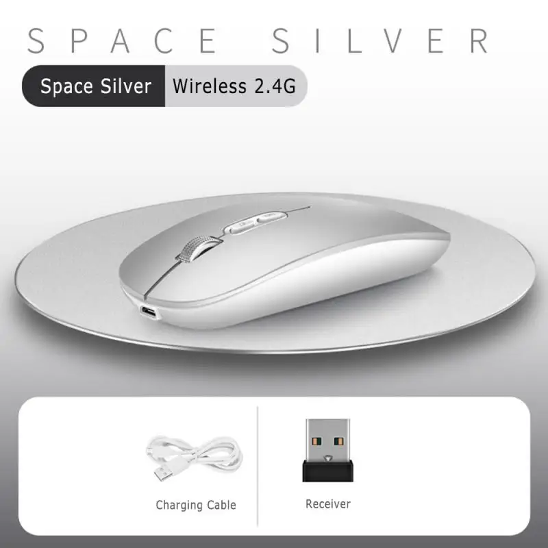 2 в 1 Bluetooth 2,4G Беспроводная Двухрежимная перезаряжаемая мышь 1600 dpi ультра-тонкая эргономичная Портативная оптическая мышь для ПК телефона