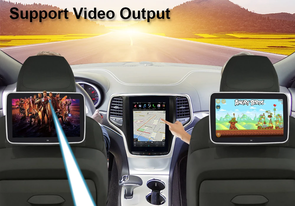 Android 9,0 4 Гб rom Tesla стиль автомобиля gps навигация для JEEP Grand Cherokee 2010- золото и черный головное устройство мультимедийный плеер