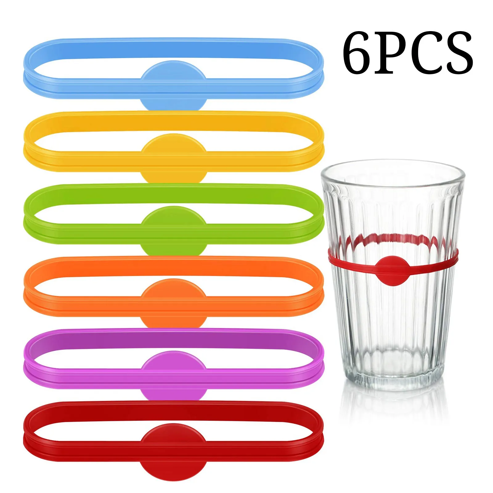 

6pcs Silicone Wine Cup Glass Markers Party Goblet Wine Drinking Cup Marking Tags for Home Bar Kitchen Tool Accessories