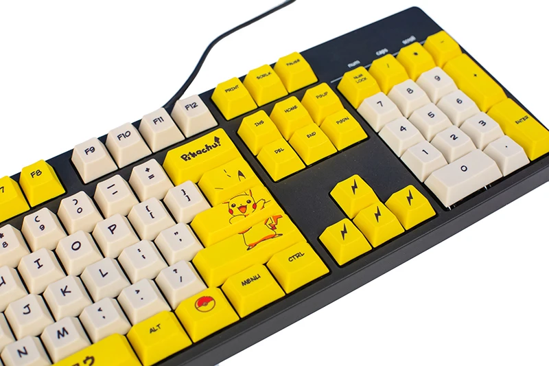 110 клавиш PBT краситель сублимационный ключ Кепка мехаингал клавиатура Вишневый профиль ключ Кепка для Pikachu MX переключатели Чехлы для клавиш