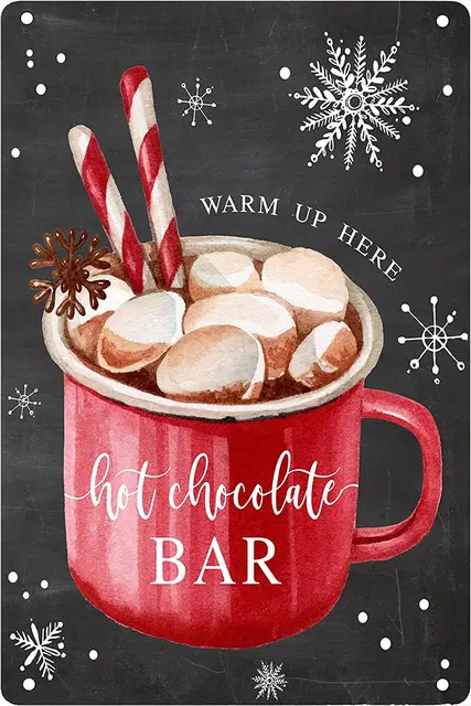 Personalized Hot Chocolate Bar Sign, Hot Cocoa Sign Wall Art