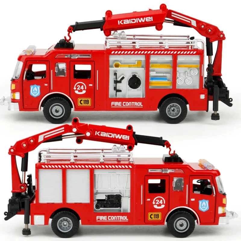 

New Products Cadeve 1: 50 Alloy Rescue Firefighting Car Model Four-Door Can Open Model Toy Collection Desk Ornament