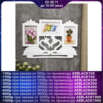 

Photo frame plastic for 3 photos 10x15 cm "Flamingo" white 29x42 cm 4495365