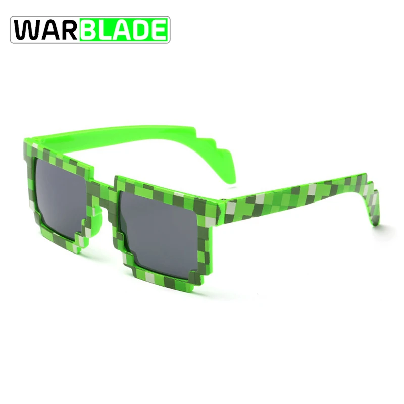WarBLade новые модные очки для взрослых и детей, 8 бит пикселей, женские и мужские солнцезащитные очки, новинка, мозаичные очки, мозаичные солнцезащитные очки для мальчиков и девочек