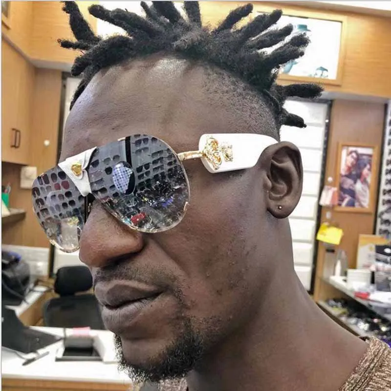 

Feishini Wholesale price 2020 Oversized Pilot Sunglasses Women Luxury Brand Fashion Flat Top One Piece Men Eyewear Shade Mirror