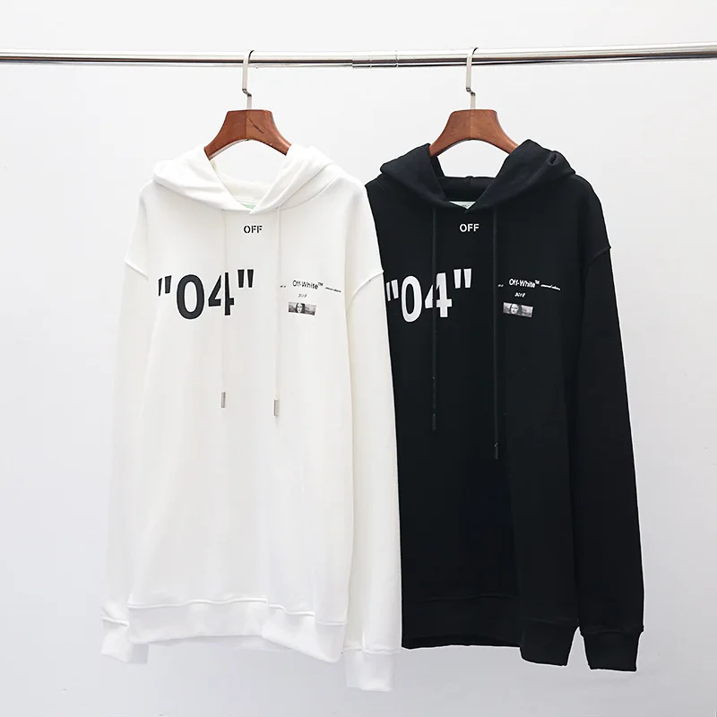 Топ off-white Ow квалифицированный 04 с капюшоном для мужчин и женщин толстовки для пар повседневная спортивная толстовка