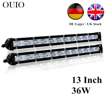 

OUIO Slim LED Light Bar Single Row 13'' inch 36W 72W For SUV 4X4 Off Road LED Work Light Lamp