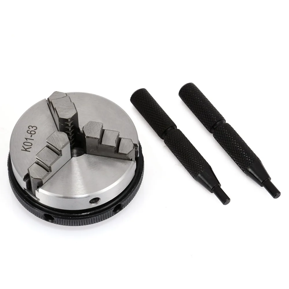 

New 2.5 Inch 3 Jaw Metal Lathe Chuck K01-63 63mm Lathe Chuck with 2Pcs Lock Rods For Metalworking Machine Accessories