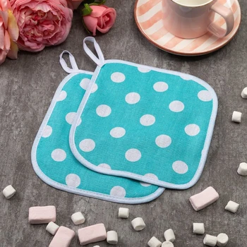 

Set "Ethel" Mint caramel, Potholder 17x17x -2 pcs, matting