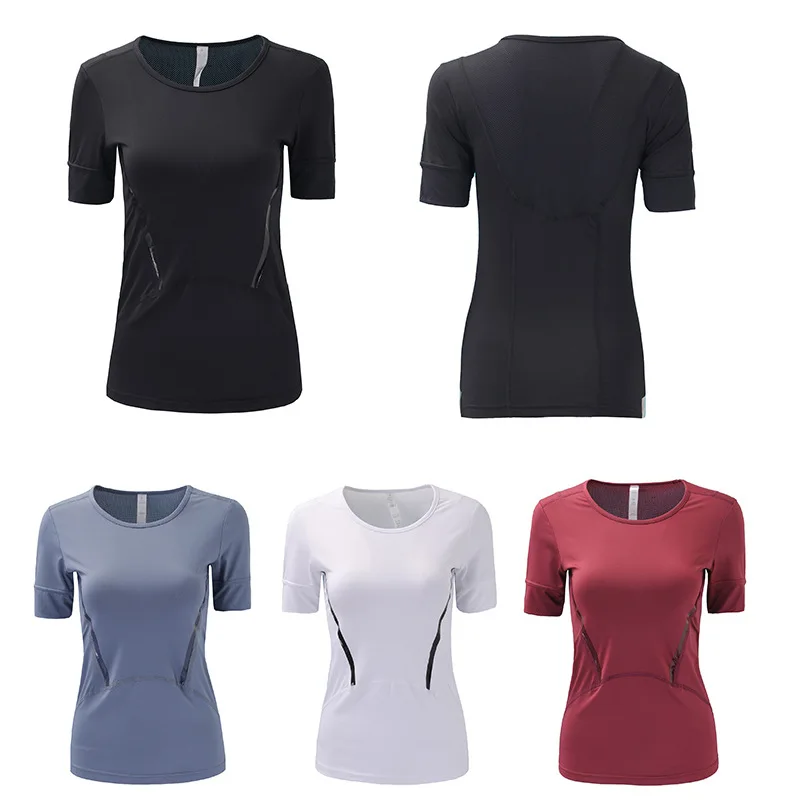 Short sleeves show thin body and breathable professional running quick drying jackets fitness T-shirts women's summe |