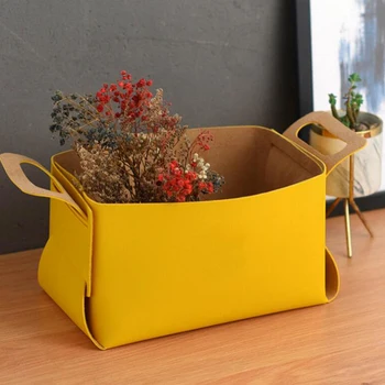 

Clothes Storage Basket Household Felt Debris With Handle High Quality Practical Multifunctional Foldable Laundry Basket
