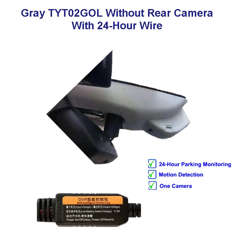 Jabriel 1080P Автомобильный видеорегистратор автомобиля Камера 24 часа видео рекордер двойной lensrear Камера для Toyota rav4 Camry Yaris Corolla Avensis t25 - Название цвета: Gray One Cam Line