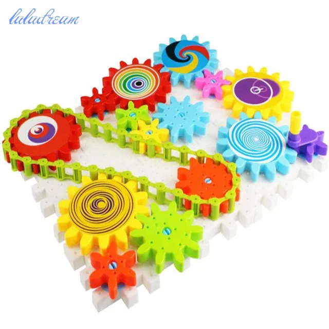 Children's Plastic Building Blocks Toys Gear Blocks Toys Kids DIY Creative Educational Toy for Children Birthday Gift 1