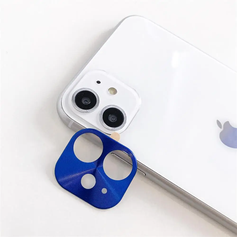 brushed blue Металлический защитный чехол для объектива мобильного телефона для iPhone 11 Pro Max, защита для объективов камеры, бампер, кольцо, чехол, задняя крышка для смартфона - Цвет: brushed blue