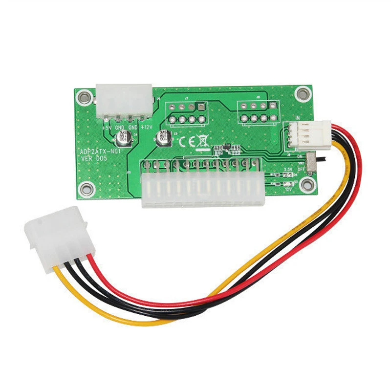 Newest PC Desktop ATX 24Pin Dual PSU Power Supply Sync Starter Extender Cable for Bitcoin Mining Expanded Ded With Manual Switch