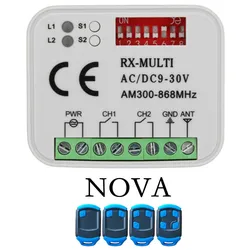 Centsys – télécommande de remplacement pour porte de Garage, bleu, 433.92mhz, 5 pièces 