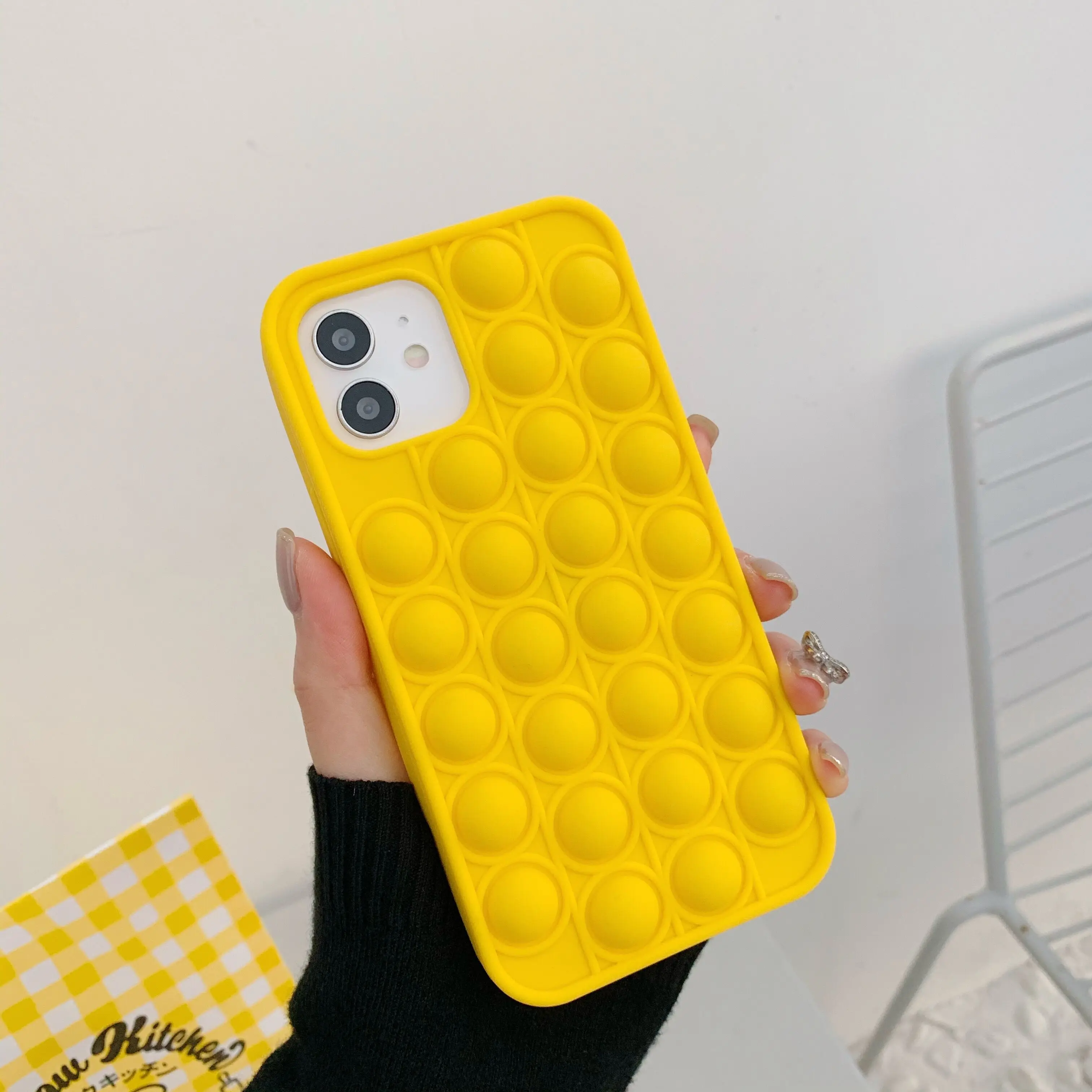 Relive Stress Pop Toys Push It Bubble Silicone Phone Case For Iphone 6 6s 7 8 Plus X XR XS 11 12 Pro Max Soft Cover