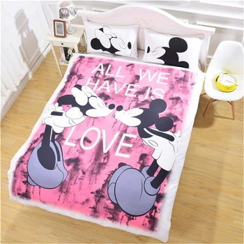 

Disney Mickey minnie mouse bedding sets cartoon comforter covers kids twin full queen king size 3d bed linens decor girl gifts