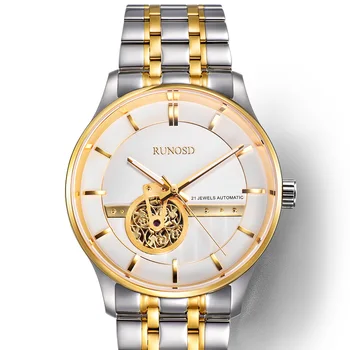 

RUNOSD Men's Watch Classic Fashion Hollow Dial Miyota Automatic Mechanical Sapphire Crystal Stainless Steel Strap 8191G