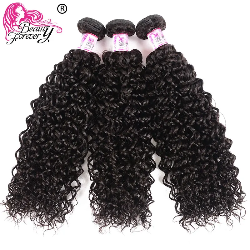 

BEAUTY FOREVER Peruvian Curly Hair Weave Bundles 3 pcs Natural Color 100% Remy Human Hair Extension 8-26 inch