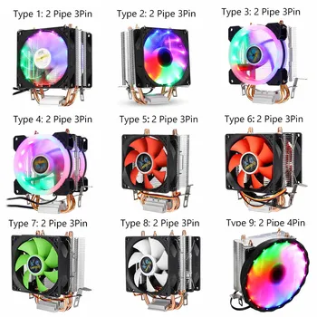 

DC 12V 3/4Pin CPU Cooler Fan Colorful Backlight 90mm CPU Cooling Fan PC Heatsink Cooler for Intel/AMD For PC Computer Case Fan