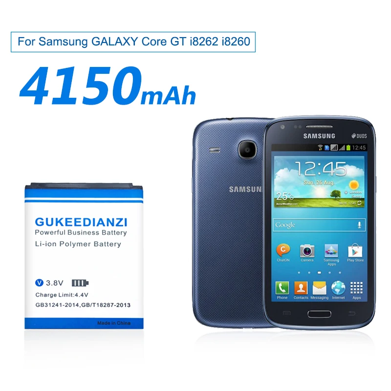 GUKEEDIANZI B150AE B150AC телефон 4150 мА/ч, Батарея для samsung GALAXY Core GT I8260 I8262 G3508j G3502 G3508 G3509 G3502U B150AE