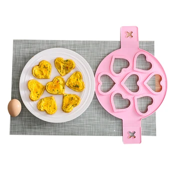 

2020 New Silicone Seven-Hole Omelette Mold Multi-Function Round Star Heart-Shaped Pancake Tool Red/Purple/Pink товары для кухни